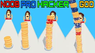 NOOB VS PRO VS HACKER VS GOD in Pancake Run