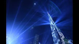 Burjh Khalifa New Year 2018 Lasser Light Show