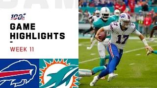 Bills vs. Dolphins Week 11 Highlights | NFL 2019