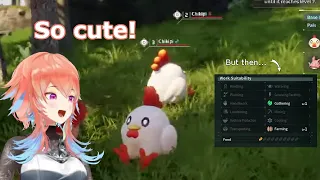 [Hololive EN] Kiara loves the chickens in (Palworld), but notices they're pretty useless...