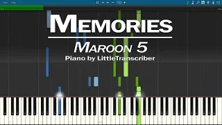 Maroon 5 - Memories (Piano Cover) Synthesia Tutorial by LittleTranscriber