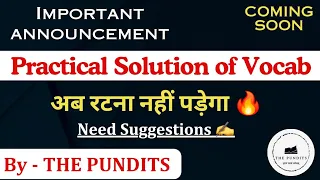 Practical Solution of Vocab for ALL SSC EXAMS by THE PUNDITS #ssc #ssccgl #thepundits