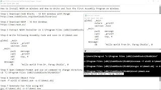 Download and Install NASM and Write and Test first Assembly Program on Windows - Practical Demo