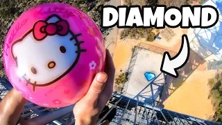 BOWLING BALL Vs. 1 CARAT DIAMOND from 45m!