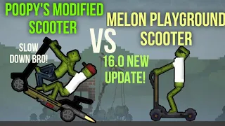 POOPY'S MODIFIED SCOOTER VS MELON PLAYGROUND SCOOTER 16.0 NEW UPDATES | MELON PLAYGROUND