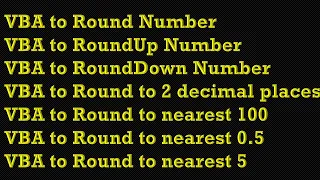 Excel VBA to round off Numbers to nearest 10, 100, 1000, and rounding decimals to 2 places