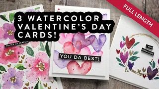 🔴 LIVE REPLAY! EASY Last Minute Valentine's Day Cards with Watercolor - Minimal supplies needed!