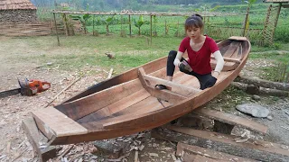 How to Use primitive technology make a boat wooden, frame grafting - Farm Life, Free bushcraft Ep3