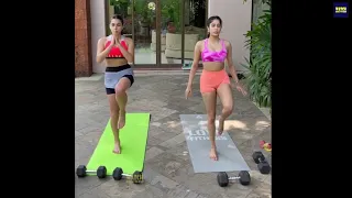 Jhanvi Kapoor And Sara Ali Khan Workout Video Together In Maldives - Part 2