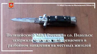 Полицейские в Подольске задержали местного жителя, подозреваемого в совершении разбойного нападения