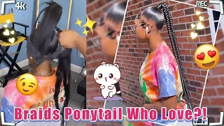 HOW TO: USING BRAIDING HAIR​ TO SLEEK JUMBO BRAID PONYTAIL | NEW HAIRSTYLE FT.#ULAHAIR