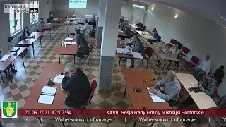 XXVIII Sesja Rady Gminy Mikołajki Pomorskie