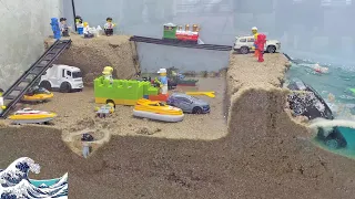 Lego City Flood - Wave Machine Dam Breach Tsunami Experiment