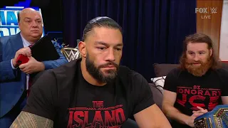 Roman Reigns Kicks sami zayn out wwe smackdown January 20 ,,2023