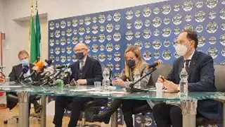 GIORGIA MELONI, CONFERENZA STAMPA DI FRATELLI D'ITALIA SULLE  CONCESSIONI BALNEARI