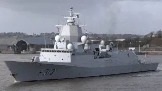 Sleek Norwegian warship goes to sea 🇳🇴 🇬🇧