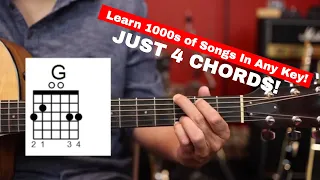 The 4 beginner guitar chords you need to play 1000s of songs (In Any Key)