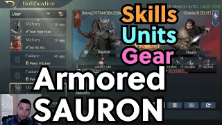 Armored Sauron Retaliate - Best Skills, Units and Gear - LOTR Rise to War
