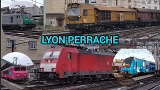 Spot de trains à Lyon Perrache ( TER, FRET TGV et Infra) avec le train meuleur grizzly