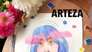 LOVE THESE WATERCOLORS | Arteza Watercolor Review + Drawing