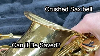 Crushed Saxophone- Can It Be Saved?- band instrument repair- Wes Lee Music- Ferree’s Tools