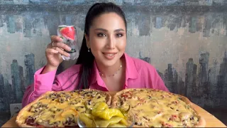 MUKBANG•пицца🍕•маринованный перчик🌶•Правильное питанание•Фитнес это не моё