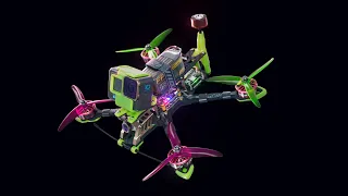 FPV drone. High poly modeling.