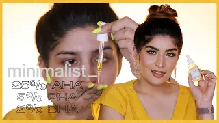 Minimalist 25%Aha 5%Pha 2%Bha Chemical Peel Review | #RevieWednesday | Shreya Jain