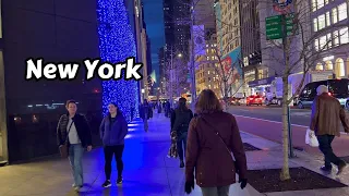 Christmas In New York 2023 4k Night Walk Tavern On the Green Manhattan Virtual Tour Video