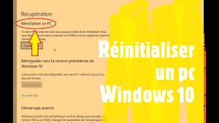 Comment réinitialiser un PC windows 10
