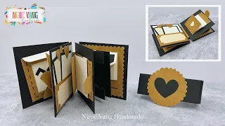 Hướng dẫn mẫu 2 Scrapbook 6 in 1 || Sổ lưu niệm dán ảnh, album - NGOC VANG Handmade