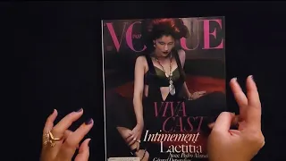 {ASMR} Whispered Vintage Magazine Page Flipping  -- French Vogue Dec 2009/Jan 2010: Laetitia Casta