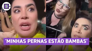 Naiara Azevedo se assusta ao ver sósia de Marilia Mendonça: 'Minhas pernas estão bambas'