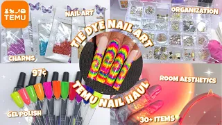 HUGE TEMU NAIL SUPPLY HAUL ✨| RATING EVERYTHING I GOT FROM TEMU! | TIE DYE NAIL ART