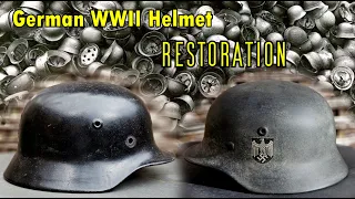 Restoration of an Original German World War 2 M1940 Stahlhelm ( Steel Helmet ) Amazing end result!!
