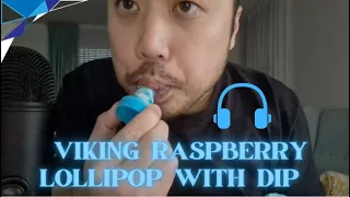 ASMR Viking Raspberry Lollipop With Dip 🍭 Mouth Sounds & Licking 🍭