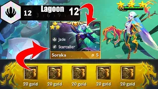 12 LAGOON - 3 Star Soraka | GOT 100 GOLD From Treasure Dragon | TFT SET 7.5 Dragonlands