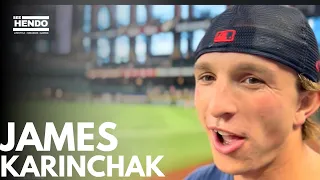 James Karinchak talks Cleveland guardians playoff push, all time pitchers , MLB the show & broncos
