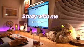 2.5-Hour Study with Me & My Sleepy Cat 🐈 | Pomodoro Timer, Relaxing Lofi Music | Day 43