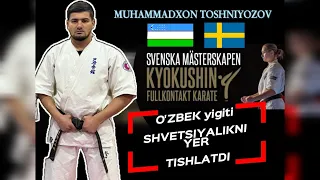 Узбек победил чемпиона Швеции, Кёкушин каратэ | O'zbek Shvetsiyalikni mag'lubiyatga uchratdi #Karate