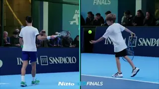 Novak Djokovic Practice with his son (Stefan) in Turin