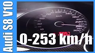 Audi S8 D3 5.2 FSI V10 Acceleration & Sound GREAT! 0-253 km/h Beschleunigung