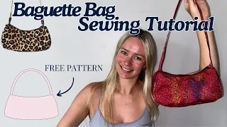 DIY Baguette Bag Tutorial [FREE PATTERN] - How to sew a trendy shoulder bag (with sewing pattern)