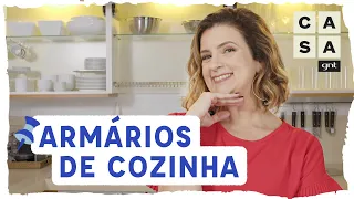 Como organizar ARMÁRIO DE COZINHA: utensílios, potes, panelas e travessas | Manual da Micaela