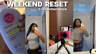 WEEKEND RESET VLOG *:･ﾟ✧*:･ﾟ| nails, hair appt., homework, cleaning, productivity, etc. |