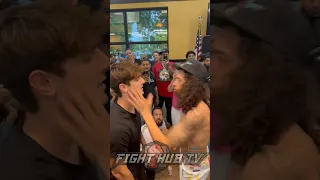 Bryce Hall gets SLAPPED & PUNKED by fighter at BKFC weigh ins!