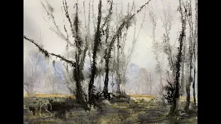 Indian Ink Is Great For Trees !!! Wet in Wet Watercolour