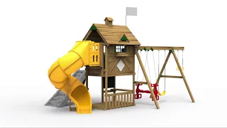 PS 73851 Playstar Grand Slam Gold Factory Built Swing Set available at www.KidzPlaysets.com