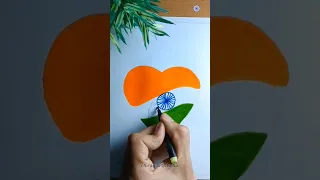 independence day🇮🇳 special drawing | brush pen drawing #shorts