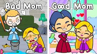 Rapunzel Mother and Daughter But Bad Mom VS Good Mom | Princess In Avatar World | Toca Boca